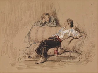 Dame på en sofa