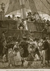 Scene ved avgangen fra Leith fra Darien-ekspedisjonen, illustrasjon fra 