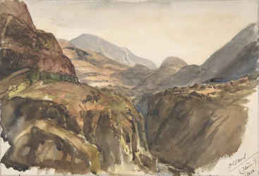 Fjellutsikt ved Oisans Isère, 1858.