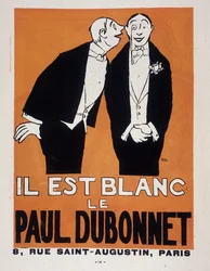 Reklame for alkoholer Paul Dubonnet av Paul Iribe (1883-1935) (to menn i aftenkjole), "" Le Temoin"", 28.12.1907.