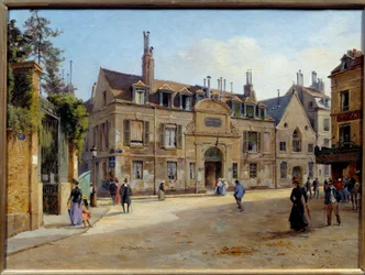 Utsikt over det tidligere Pie-sykehuset i rue Lacepede i Paris Maleri av Victor Dargaud (ca. 1850-ca. 1913) 1904 Søn. 0,24 x 0,38 m Paris, Musee Carnavalet