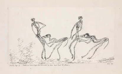Candide, kapittel 16. Mens to aper fulgte etter dem og bite seg i baken, 1911.
