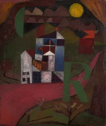 Villa R. Hus ved veikanten, 1919.
