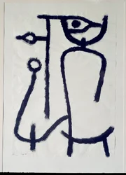 Kvinne til side (Tegning, 1900-tallet)