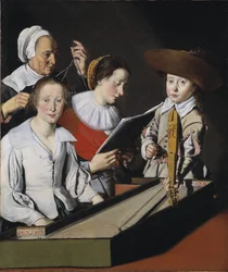 A musical party - A Musical Party, av La Tarte, Paul (?-1636). Olje på lerret. Mål: 116 x 98,8 cm. Nationalmuseum Stockholm
