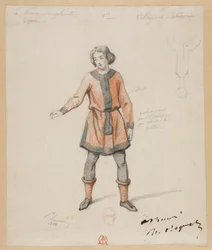 Gounod - Den blodige nonnen - Fire kostymedesign av Paul Lormier - 1. Bohemsk landsbyboer