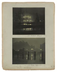 London av Gaslight, ca. 1896 (grønnfargede karbontrykk)