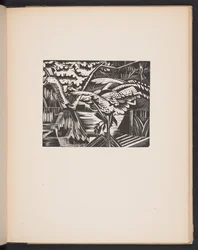 Hagedam, illustrasjon fra «Placer. 7 trykk gjengitt fra treblokker designet og gravert av Paul Nash, med illustrasjoner i prosa». London, William Heinemann