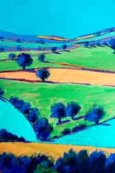 Cotswold Valley #2 (detalj), 2024 (akryl på plate)