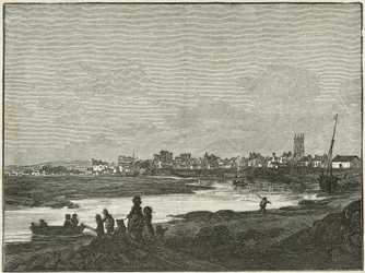 Cardiff fra sør (gravering)