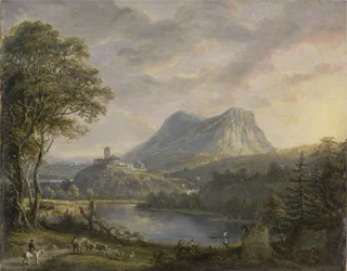 Landskap med en innsjø