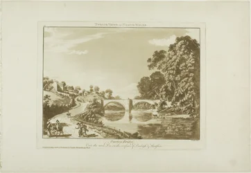Overton Bridge/Over the River Dee, på grensene til Denbigh og Flintshire