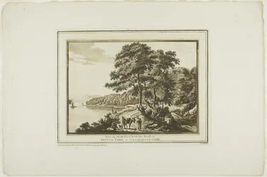 Se opp Neath River fra huset ved Briton Ferry i Glamorgan Shire, fra Twelve Views in Aquatinta fra tegninger tatt på stedet i Sør-Wales