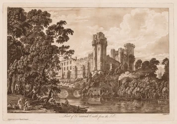 Utsikt over Warwick Castle: En del av Warwick Castle fra sørøst