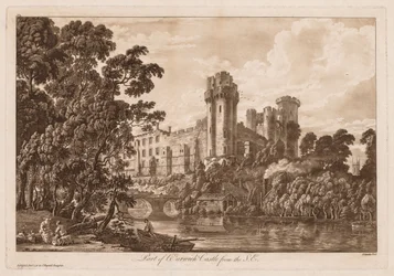 Utsikt over Warwick Castle: En del av Warwick Castle fra sørøst, 1776.