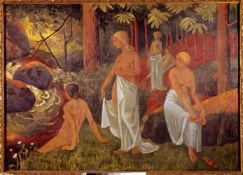 Badende maleri av Paul Serusier (1863-1927) 1908 Paris, kommunalt museum for moderne kunst
