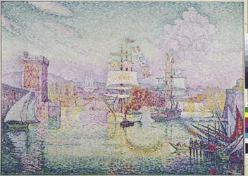 Inngang til havnen i Marseille (olje på lerret