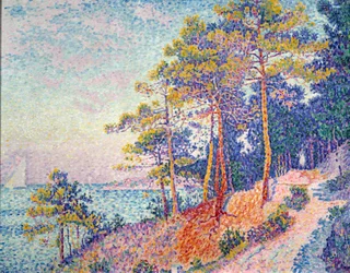 Saint-Tropez, tollstien. Maleri av Paul Signac (1863-1935), 1905. Sol. 0,72 x 0,92 m. Grenoble, Musée des Beaux-Arts.