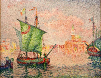 Venezia, den rosa skyen