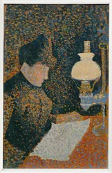 Kvinne under lampen