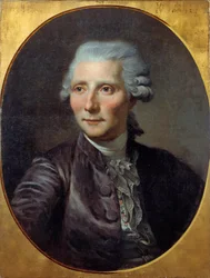 Portrett av mennesket (tidligere identifisert med Pierre Augustin Caron de Beaumarchais (1732 - 1799). Maleri av Paul Constant Soyer (1823-1903) (fra maleriet av Jean Baptiste Greuze), olje på lerret