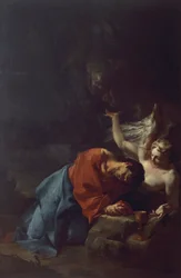 Kristus i hagen, ca 1750, av Paul Troger (1698-1762), olje på lerret, 241x157 cm