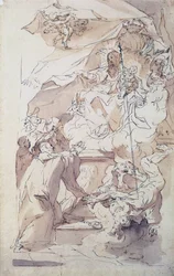 Jomfruen og Jesusbarnet med Saint Bernard, 1700-tallet.