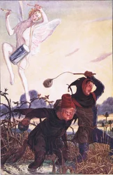 Blymonster, følg godt med. Jeg ville jeg kunne se Taboreri: Han legger den på, illustrasjon fra The Tempest, 1908
