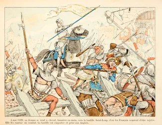 Illustrasjon hentet fra boken "" Joan of Arc "" av Theodore Cahu og illustrert av Paul De Semant (1855-1915): Den 4. mai