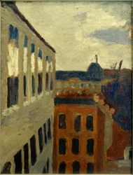 Utsikt fra kunstnerens studiovindu i Paris