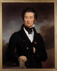 Portrett av forfatteren Charles Nodier (1780-1844) Han holdt en litterær salong der de store romantiske kunstnerne (Hugo, Lamartine, Vigny...) Maleri av Paulin Guerin (1783-1855) 1800-tallet. Paris, biblioteket til Arsenal.