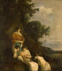 Faraos datter oppdager Moses i sivkurven, ca. 1635–1638 (olje på lerret)