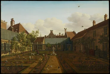 Utsikt over en byhage i Haag, 1775