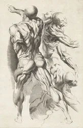 Anatomisk studie av tre figurer med utstrakte armer Tegneboken til Peter Paul Rubens (serietittel)
