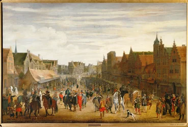 Oppløsningen av bymilitsen av prins Maurice av Nassau i Utrecht, Nederland