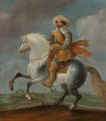 Prins Frederik Hendrik til hest utenfor festningsverkene i 's-Hertogenbosch, 1629
