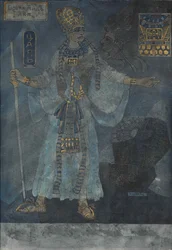 Kongen av Egypt. Kostymedesign for operaen Aida av Giuseppe Verdi, ca. 1900