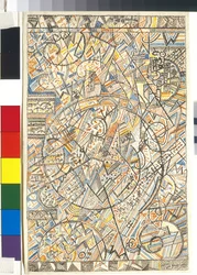 Universets formel - Verk av Pavel Nikolaievich Filonov (1883-1941), akvarell på papir
