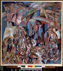 ""Fiskebåten"" (En fiskebåt) Maleri av Pavel Nikolayevich Filonov (1883-1941) 1913-1914 Statens russiske museum, St. Petersburg