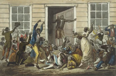 Svarte metodister på et bønnemøte, 1811-ca. 1813.