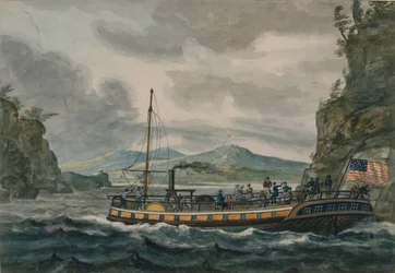 Dampbåtreise på Hudson River, 1811-ca.1813.