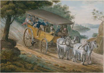 Reise med Stagecoach i nærheten av Trenton, New Jersey