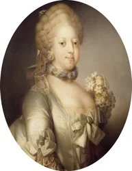Portrett av Caroline Mathilde av Storbritannia 1751-1775, dronning av Danmark, ca. 1767