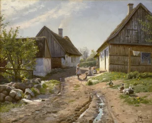 På gården