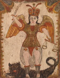 Erkeengelen Saint Michael, ca. 1810 (vannbasert maling på trepanel)