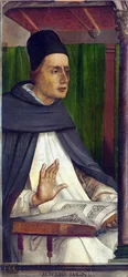 Sankt Albert den store (1205-1280) (Albertus Magnus, Albrecht av Bollstädt, Albert av Köln), størrelse: 116x53, ca. 1473-1475, Marches nasjonalgalleri, Urbino