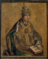 le Pape Gregoire Ier le Grand - Saint Gregory the Great - Berruguete, Pedro (1450-1503) - ca. 1495 - Olje på tre - 85,5x70 - Nasjonalmuseet for kunst i Catalonia, Barcelona