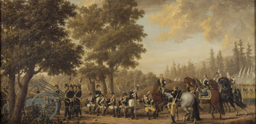 Le roi Gustave III de Suede (1746-1792) durant la guerre russo suedoise (1788-1790) - Kong Gustav III av Sverige i den russisk-svenske krigen, av Hillestrom, Pehr (1732-1816). Olje på lerret