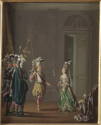 Gustave III de Suede et Ulrika Eleonora von Fersen - Kong Gustav III av Sverige og Ulrika Eleonora von Fersen, av Hillestroem, Pehr (1732-1816). Olje på lerret. Mål: 50x40 cm. Nationalmuseum Stockholm