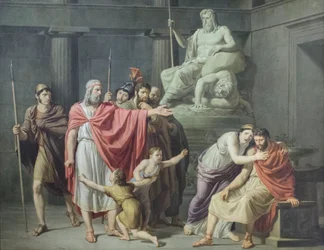 Leonidas fordømmer Celembrotus (olje på lerret)